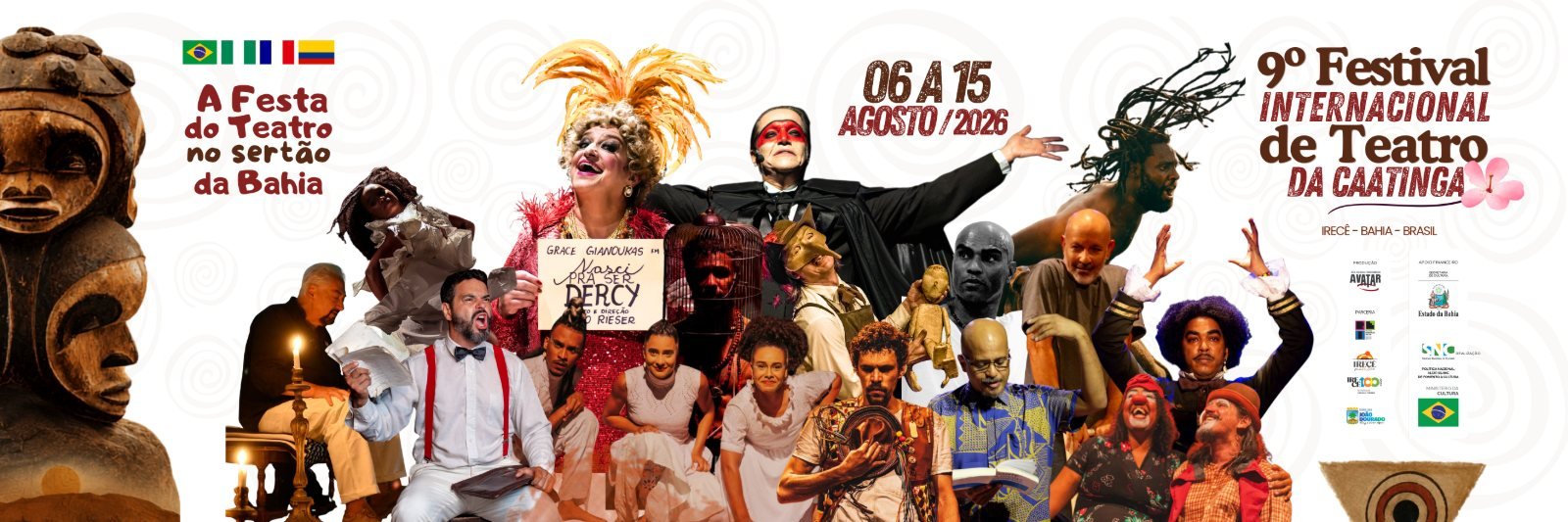 9º Festival Internacional de Teatro da Caatinga — A festa do teatro no sertão da Bahia. 06 a 15 de agosto de 2026, Irecê – Bahia – Brasil.